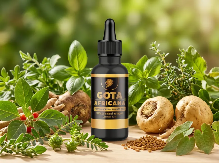 Ingredientes naturales de Gota Africana: raíces y hierbas seleccionadas